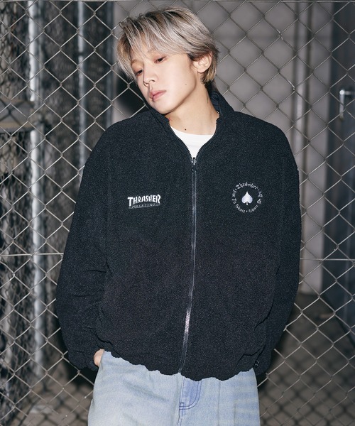 THRASHER（スラッシャー）の「THRASHER×MSG　別注 ボアナイロン2wayリバーシブルブルゾン【UNISEX】（ブルゾン・メンズ・ブラック/ワイン/ブラック系・S/M/L/XL）」の11枚目の写真