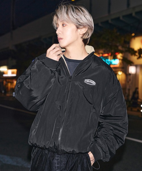 THRASHER（スラッシャー）の「THRASHER×MSG　別注 ボアナイロン2wayリバーシブルブルゾン【UNISEX】（ブルゾン・メンズ・ブラック/ワイン/ブラック系・S/M/L/XL）」の19枚目の写真