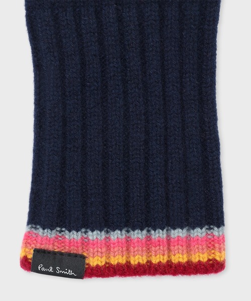 Paul Smith(ポールスミス)の「ウィメンズ ストライプ リブニット グローブ / 255641 TSKG(手袋・レディース・ネイビー/ベージュ・FREE)」の5枚目の写真