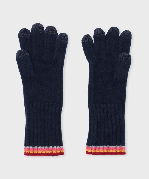 Paul Smith(ポールスミス)の「ウィメンズ ストライプ リブニット グローブ / 255641 TSKG(手袋・レディース・ネイビー/ベージュ・FREE)」の6枚目の写真