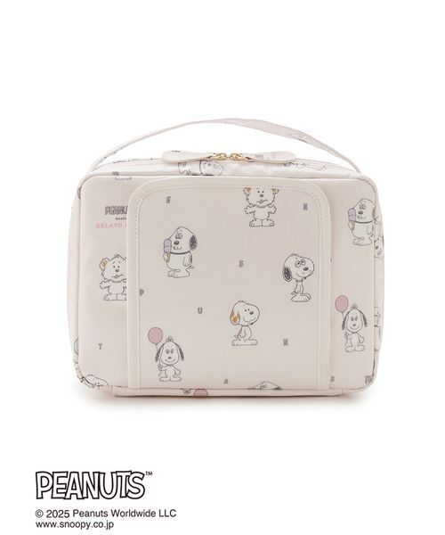 新品タグ付き ジェラートピケ オムツポーチ スヌーピー PEANUTS PUPPIES】総柄おむつポーチ（マタニティウェア/グッズ
