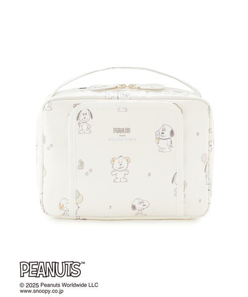 新品タグ付き ジェラートピケ オムツポーチ スヌーピー PEANUTS PUPPIES】総柄おむつポーチ（マタニティウェア/グッズ