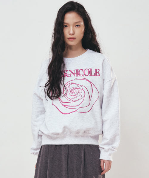 NICK&NICOLE(ニックアンドニコール)の「VOLUME NICOLE ROSE SWEATSHIRT_MELANGE PINK(スウェット・レディース・その他・FREE)」の2枚目の写真