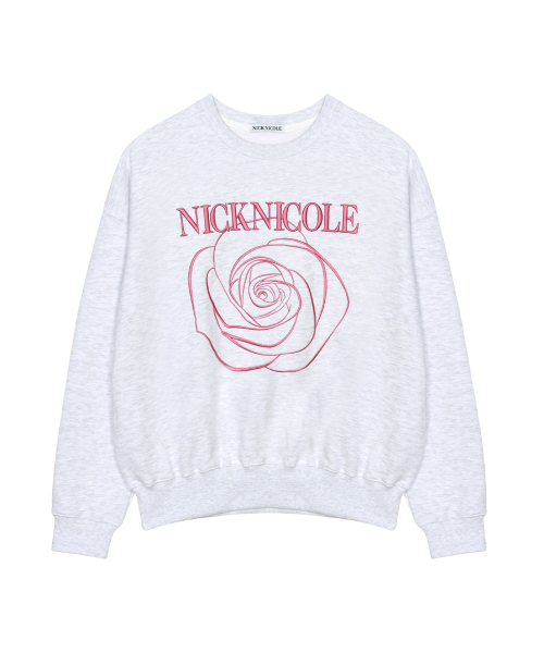 NICK&NICOLE(ニックアンドニコール)の「VOLUME NICOLE ROSE SWEATSHIRT_MELANGE PINK(スウェット・レディース・その他・FREE)」の4枚目の写真