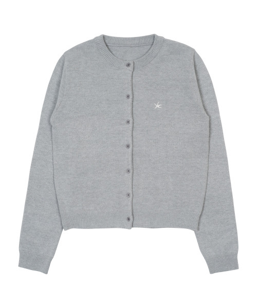 THECOLDESTMOMENT（ザコールデストモーメント）の「TCM mini logo knit cardigan (grey)（カーディガン/ボレロ・レディース・その他・SMALL/MEDIUM）」の2枚目の写真