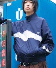 GLACK（グラック）の「GJ104 パイピングライントラックジャケット (ネイビー)（ナイロンジャケット）」