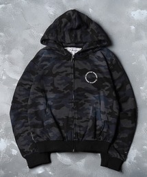 【MEMORY】スプレー加工 ダブルZIPパーカー / Spray-Finished Double-Zip Hoodie