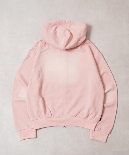 #MEMORY（メモリー）の「【MEMORY】スプレー加工 ダブルZIPパーカー / Spray-Finished Double-Zip Hoodie（パーカー・メンズ・ブラック/グレー/ピンク/ブラック系・M/L/XL）」の9枚目の写真