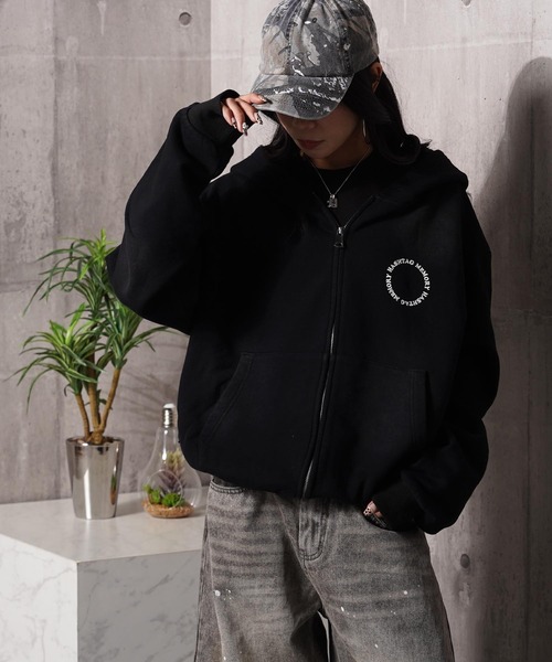 #MEMORY（メモリー）の「【MEMORY】スプレー加工 ダブルZIPパーカー / Spray-Finished Double-Zip Hoodie（パーカー・メンズ・ブラック/グレー/ピンク/ブラック系・M/L/XL）」の22枚目の写真