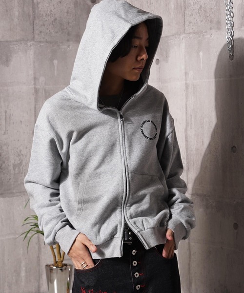 #MEMORY（メモリー）の「【MEMORY】スプレー加工 ダブルZIPパーカー / Spray-Finished Double-Zip Hoodie（パーカー・メンズ・ブラック/グレー/ピンク/ブラック系・M/L/XL）」の15枚目の写真