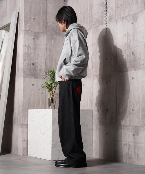 #MEMORY（メモリー）の「【MEMORY】スプレー加工 ダブルZIPパーカー / Spray-Finished Double-Zip Hoodie（パーカー・メンズ・ブラック/グレー/ピンク/ブラック系・M/L/XL）」の13枚目の写真