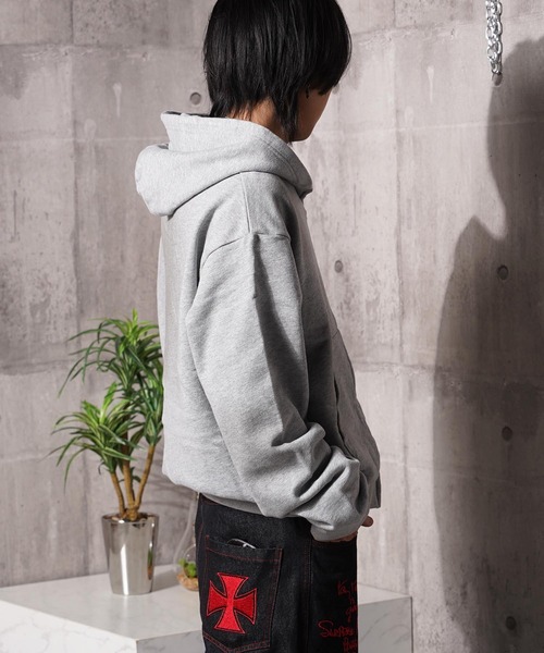 #MEMORY（メモリー）の「【MEMORY】スプレー加工 ダブルZIPパーカー / Spray-Finished Double-Zip Hoodie（パーカー・メンズ・ブラック/グレー/ピンク/ブラック系・M/L/XL）」の12枚目の写真