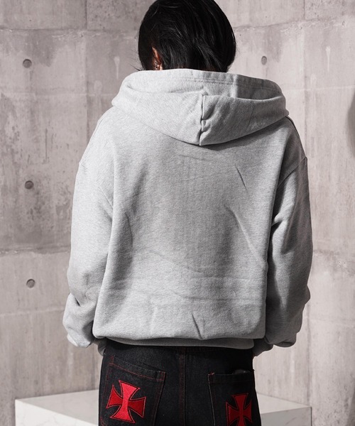 #MEMORY（メモリー）の「【MEMORY】スプレー加工 ダブルZIPパーカー / Spray-Finished Double-Zip Hoodie（パーカー・メンズ・ブラック/グレー/ピンク/ブラック系・M/L/XL）」の11枚目の写真