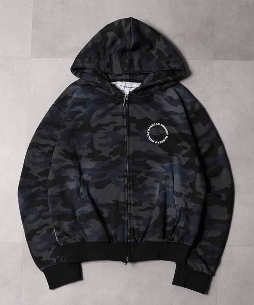 #MEMORY（メモリー）の「【MEMORY】スプレー加工 ダブルZIPパーカー / Spray-Finished Double-Zip Hoodie（パーカー・メンズ・ブラック/グレー/ピンク/ブラック系・M/L/XL）」の17枚目の写真