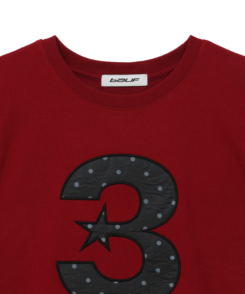 BAUF（バウフ）の「3 logoドットスリムフィットTシャツ[レッド]（Tシャツ/カットソー・レディース・その他・FREE）」の4枚目の写真