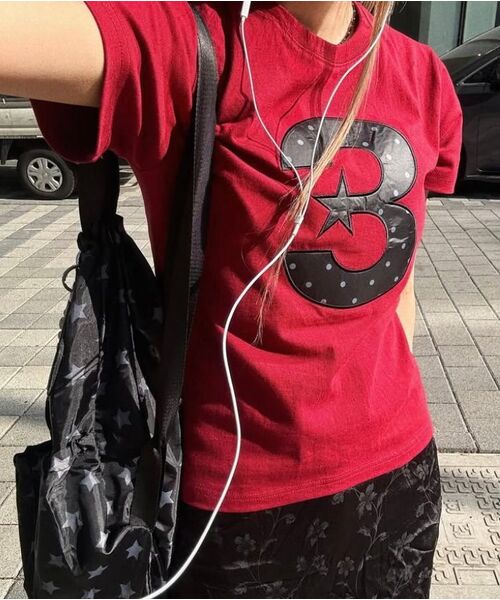BAUF（バウフ）の「3 logoドットスリムフィットTシャツ[レッド]（Tシャツ/カットソー・レディース・その他・FREE）」の19枚目の写真