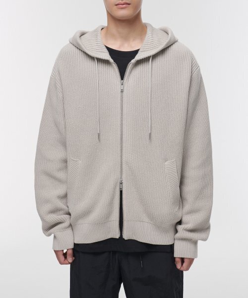 MUSINSA STANDARD（ムシンサスタンダード）の「リブニットフードパーカー [ダスティクリーム]（ニット/セーター・メンズ・その他・SMALL/MEDIUM/LARGE/X-LARGE/XX-LARGE）」の2枚目の写真
