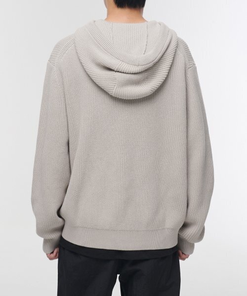 MUSINSA STANDARD（ムシンサスタンダード）の「リブニットフードパーカー [ダスティクリーム]（ニット/セーター・メンズ・その他・SMALL/MEDIUM/LARGE/X-LARGE/XX-LARGE）」の3枚目の写真