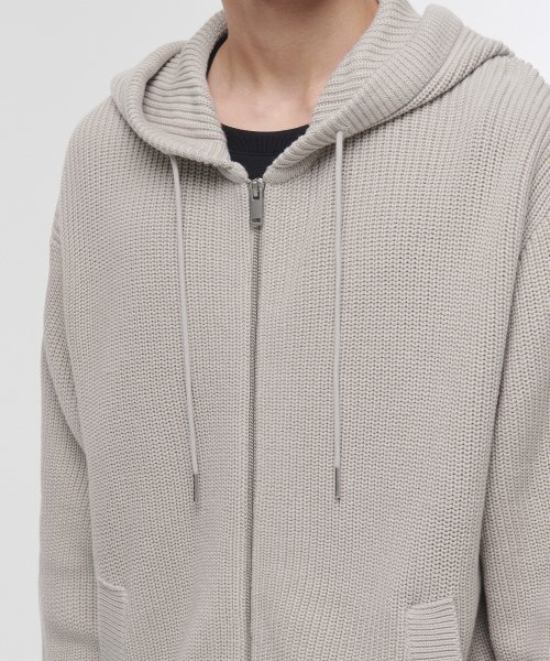 MUSINSA STANDARD（ムシンサスタンダード）の「リブニットフードパーカー [ダスティクリーム]（ニット/セーター・メンズ・その他・SMALL/MEDIUM/LARGE/X-LARGE/XX-LARGE）」の6枚目の写真