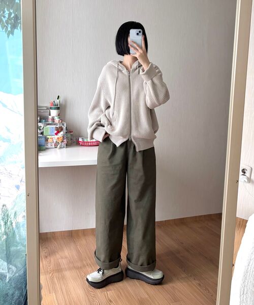 MUSINSA STANDARD（ムシンサスタンダード）の「リブニットフードパーカー [ダスティクリーム]（ニット/セーター・メンズ・その他・SMALL/MEDIUM/LARGE/X-LARGE/XX-LARGE）」の16枚目の写真