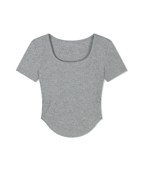 MOAA(モア)の「スクープソフトトップ(メランジグレー)(Tシャツ/カットソー・レディース・その他・SMALL/MEDIUM)」の2枚目の写真