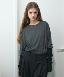 SALT AND CHOCOLATE（ソルトアンドチョコレート）の「Tensile Wool Long Sleeve T-shirt Charcoal 4W2231302（Tシャツ/カットソー）」