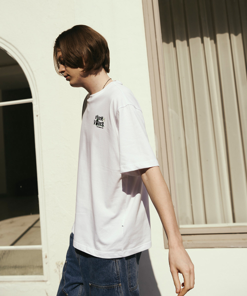 THE GREEN LAB（ザグリーンラボ）の「グリーンバイブズミニポイントグラフィック半袖Tシャツ[ホワイト]（Tシャツ/カットソー・メンズ・その他・MEDIUM/LARGE/X-LARGE）」の3枚目の写真
