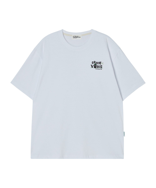 THE GREEN LAB（ザグリーンラボ）の「グリーンバイブズミニポイントグラフィック半袖Tシャツ[ホワイト]（Tシャツ/カットソー・メンズ・その他・MEDIUM/LARGE/X-LARGE）」の6枚目の写真
