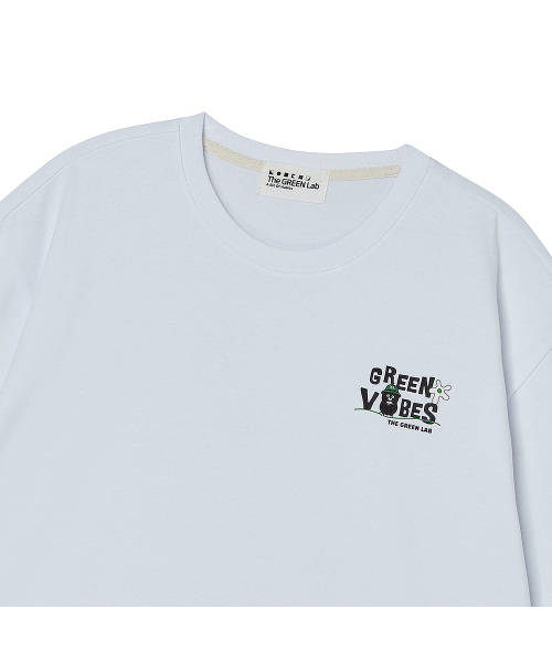 THE GREEN LAB（ザグリーンラボ）の「グリーンバイブズミニポイントグラフィック半袖Tシャツ[ホワイト]（Tシャツ/カットソー・メンズ・その他・MEDIUM/LARGE/X-LARGE）」の7枚目の写真
