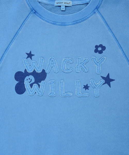 Wacky WiLLy(ワッキーウィリー)の「ウィメンズピグメントアップリケマンツーマンブルー(スウェット・レディース・その他・FREE)」の5枚目の写真