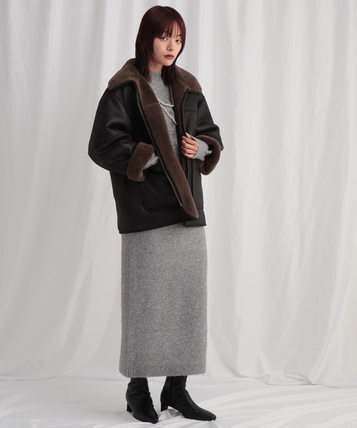 mysty woman（ミスティウーマン）の「シャイニービスチェ付きワンピース 624980（ワンピース・レディース・オフホワイト/グレー/ブラウン・FREE）」の6枚目の写真