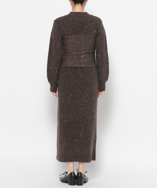 mysty woman（ミスティウーマン）の「シャイニービスチェ付きワンピース 624980（ワンピース・レディース・オフホワイト/グレー/ブラウン・FREE）」の15枚目の写真