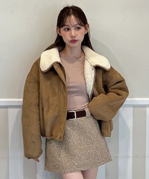 by muni:r（バイ ムニール）の「【2WAY・着用動画あり】リバーシブルファームートンジャケット（ムートンコート）」