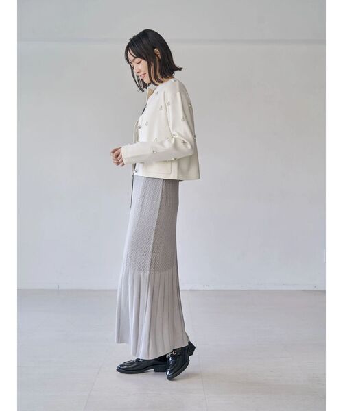 TONAL(トーナル)の「透かし編みニットワンピース(ワンピース・レディース・ネイビー/グレー/オフホワイト・MEDIUM)」の19枚目の写真