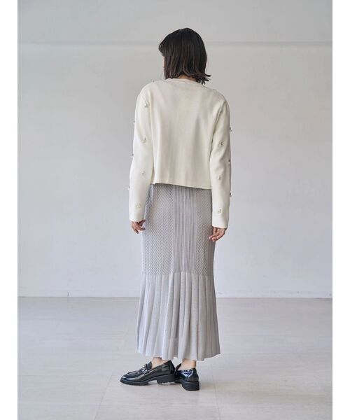 TONAL(トーナル)の「透かし編みニットワンピース(ワンピース・レディース・ネイビー/グレー/オフホワイト・MEDIUM)」の18枚目の写真