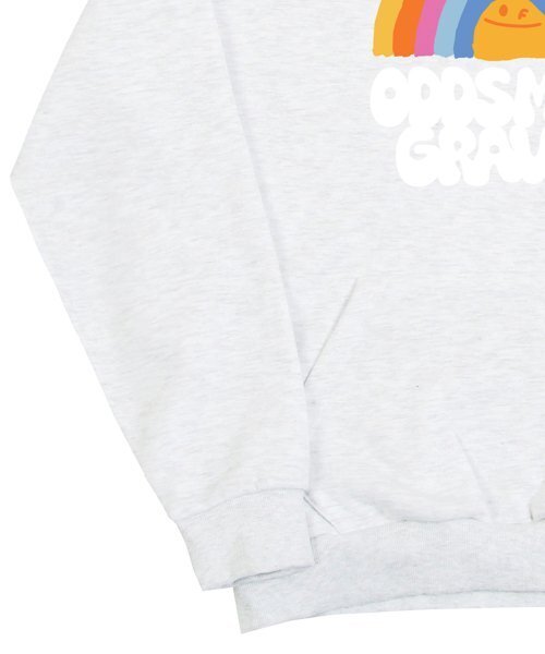 GRAVER（グレーバー）の「[UNISEX]ODDSMILE レインボースマイルフードパーカー_メランジホワイト（パーカー・レディース・ホワイト・SMALL/MEDIUM/LARGE/X-LARGE）」の5枚目の写真