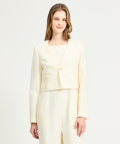 ESTNATION エストネーション ツイード ノーカラージャケット ESTNATION（エストネーション）の「ESTNATION ラメツイードジャケット