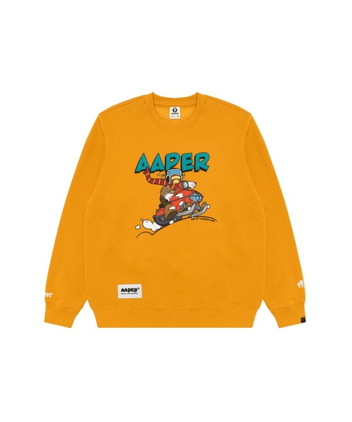 AAPE BY A BATHING APE（エーエイプバイアベイシングエイプ）の「AAPER "Snowmobile" CREW NECK SWEAT（スウェット・メンズ・イエロー系その他/ブラック・LARGE/MEDIUM/XX-LARGE/SMALL/X-LARGE）」の2枚目の写真