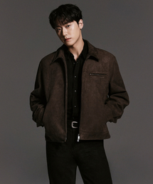 MUSINSA STANDARD（ムシンサスタンダード）の「シンセティックスエードワークジャケット[ブラウン]（ライダースジャケット）」
