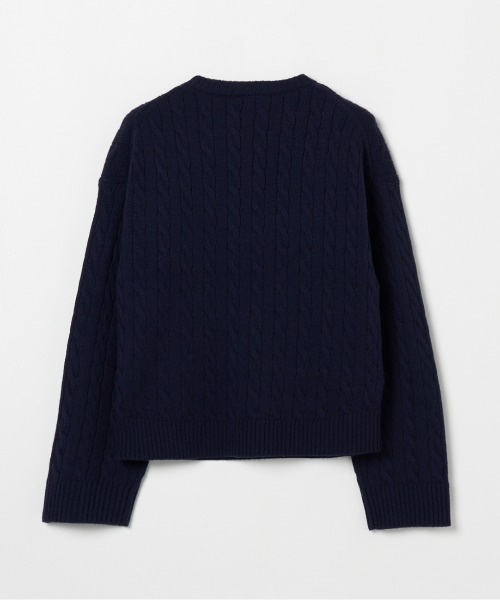 Letroyes(ルトロワ)の「CABLE CREW NECK KNIT(ニット/セーター・レディース・アイボリー/チャコールグレー/ネイビー・1/2)」の4枚目の写真