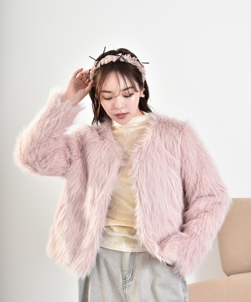 ノーカラーフェイクファージャケット（ブルゾン）｜Y/lim（イリム）の