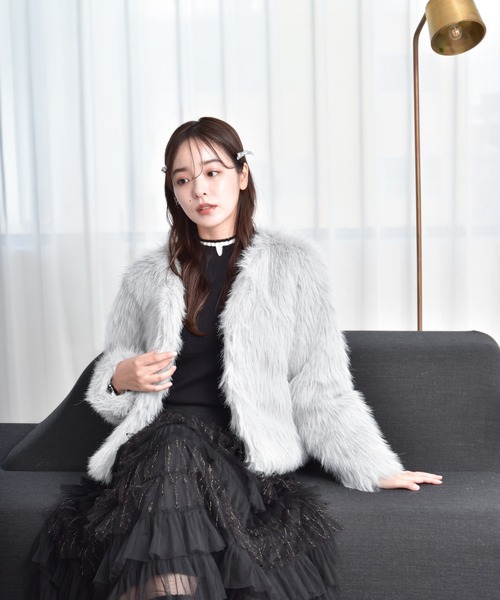 ノーカラーフェイクファージャケット（ブルゾン）｜Y/lim（イリム）の