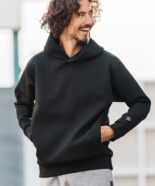 1minute 1second（ワンミニットワンセカンド）の「mpa4003-cardboard knit hoodie with heart patch パーカー(1M26H190)（パーカー・メンズ・ブラック/トップグレー/ネイビー・S/M/L/XL）」の2枚目の写真