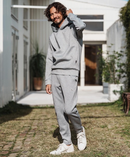 1minute 1second（ワンミニットワンセカンド）の「mpa4003-cardboard knit hoodie with heart patch パーカー(1M26H190)（パーカー・メンズ・ブラック/トップグレー/ネイビー・S/M/L/XL）」の8枚目の写真