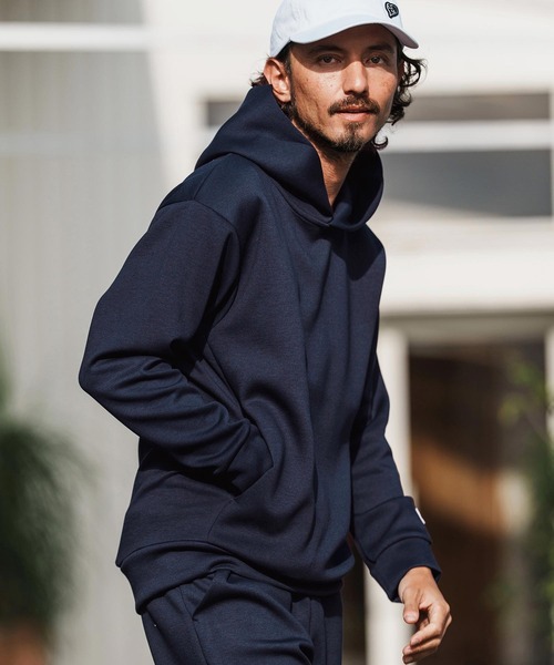 1minute 1second（ワンミニットワンセカンド）の「mpa4003-cardboard knit hoodie with heart patch パーカー(1M26H190)（パーカー・メンズ・ブラック/トップグレー/ネイビー・S/M/L/XL）」の10枚目の写真