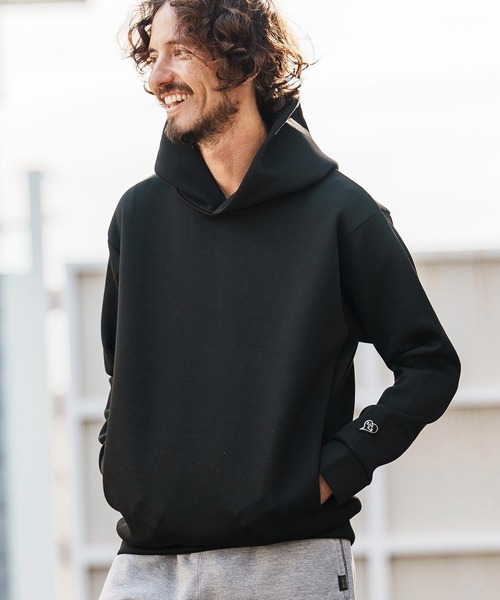 1minute 1second（ワンミニットワンセカンド）の「mpa4003-cardboard knit hoodie with heart patch パーカー(1M26H190)（パーカー・メンズ・ブラック/トップグレー/ネイビー・S/M/L/XL）」の14枚目の写真