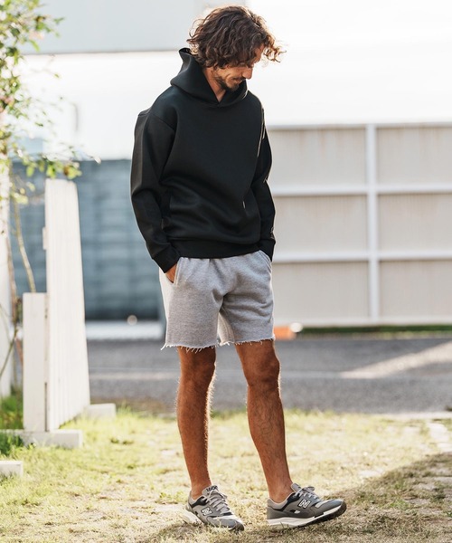 1minute 1second（ワンミニットワンセカンド）の「mpa4003-cardboard knit hoodie with heart patch パーカー(1M26H190)（パーカー・メンズ・ブラック/トップグレー/ネイビー・S/M/L/XL）」の17枚目の写真