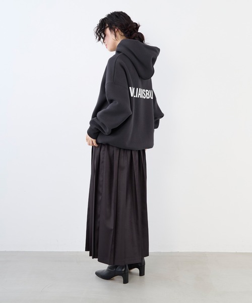 MICA&DEAL（マイカ＆ディール）の「裏起毛ビッグロゴフーディー（パーカー・レディース・チャコールグレー/ライトグレー/グレイッシュベージュ・FREE）」の22枚目の写真