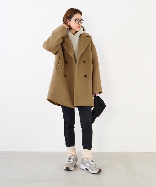 MICA&DEAL（マイカ＆ディール）の「裏起毛ビッグロゴフーディー（パーカー・レディース・チャコールグレー/ライトグレー/グレイッシュベージュ・FREE）」の17枚目の写真