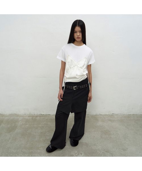 LAYERED SHORTS SWEATPANTS (BLACK)
